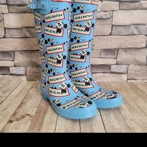Authentic Hunter x Disney Mickey Mouse Tall Rainboots Boots 4B/5G